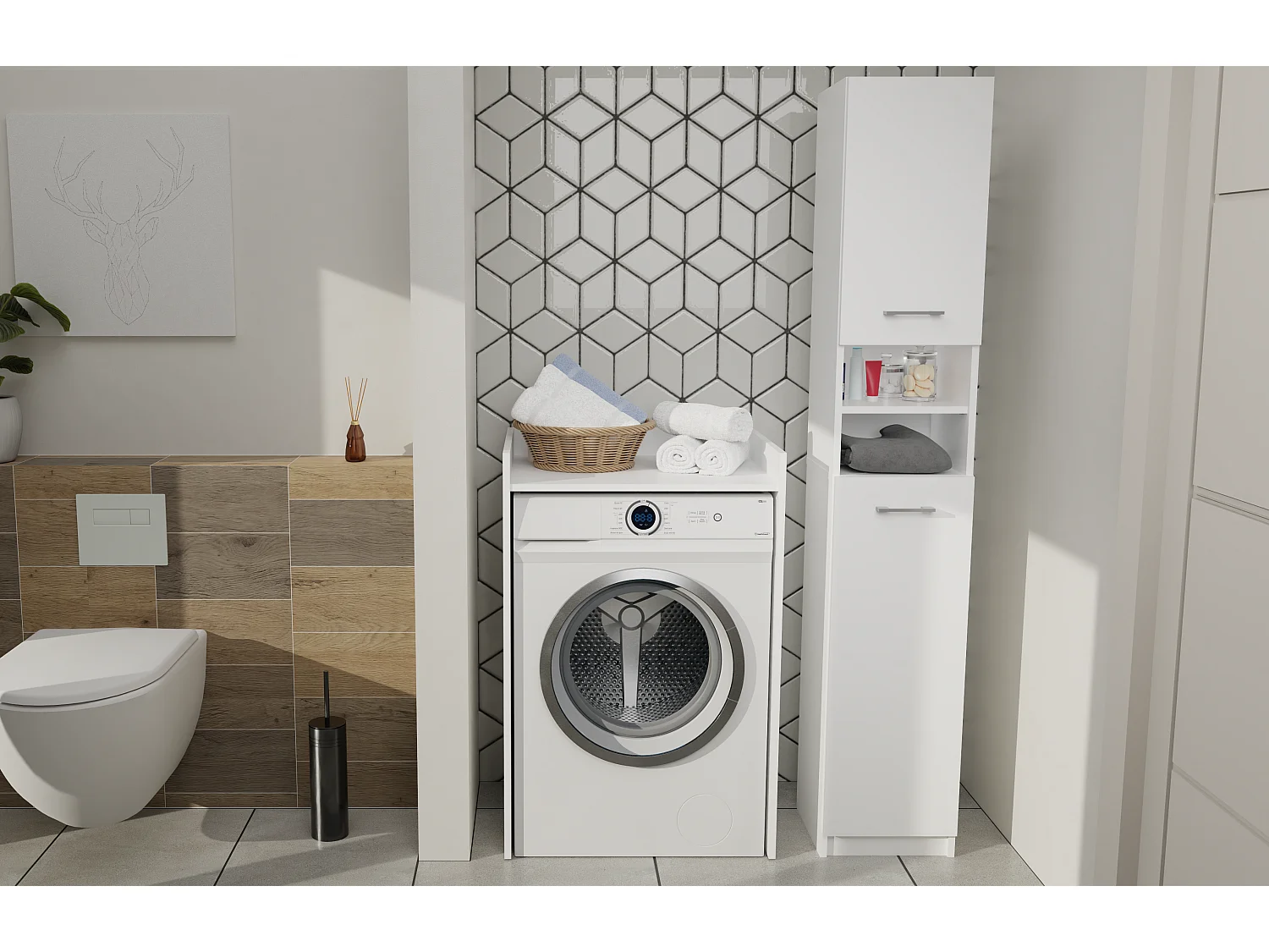 Meuble lave-linge Pola NP BLANC