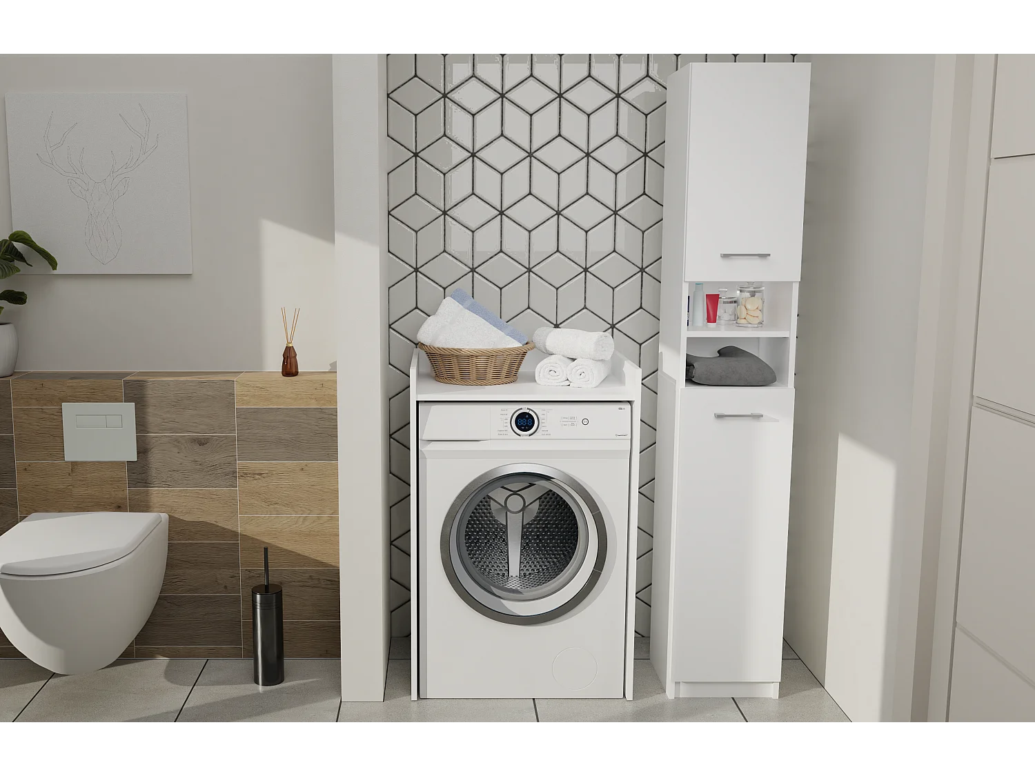 Meuble lave-linge Pola NP BLANC