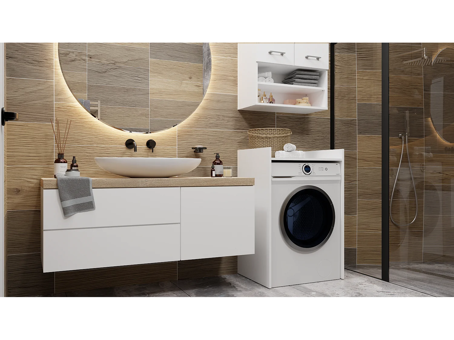 Meuble lave-linge Pola NP BLANC