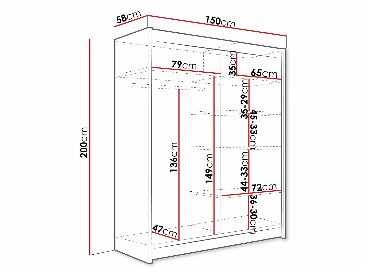 Armoire Closico Camera V, Nombre d'étagères: 5, 20x15x6cm
