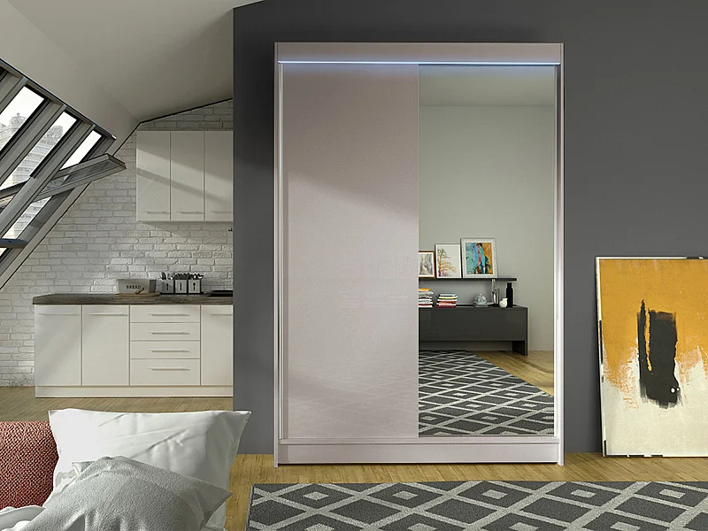 Armoire Closico 147, Cachemire, 200x120x58cm, Portes d'armoire: Coulissantes