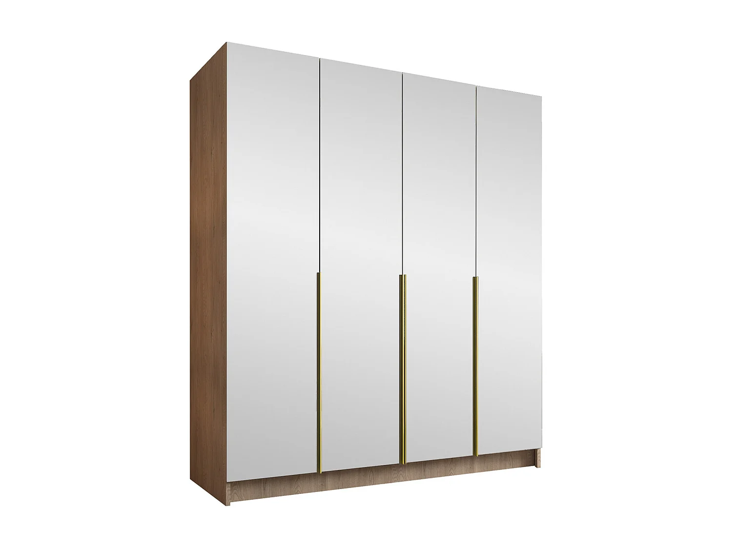 Armario Closico 190, Luminoso madera|Dorado, 215x200x58cm