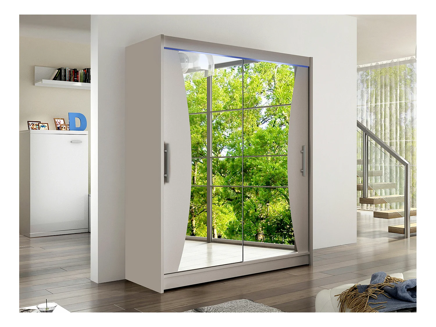 Armoire Closico 116, Cachemire, 200x150x58cm, Portes d'armoire: Coulissantes
