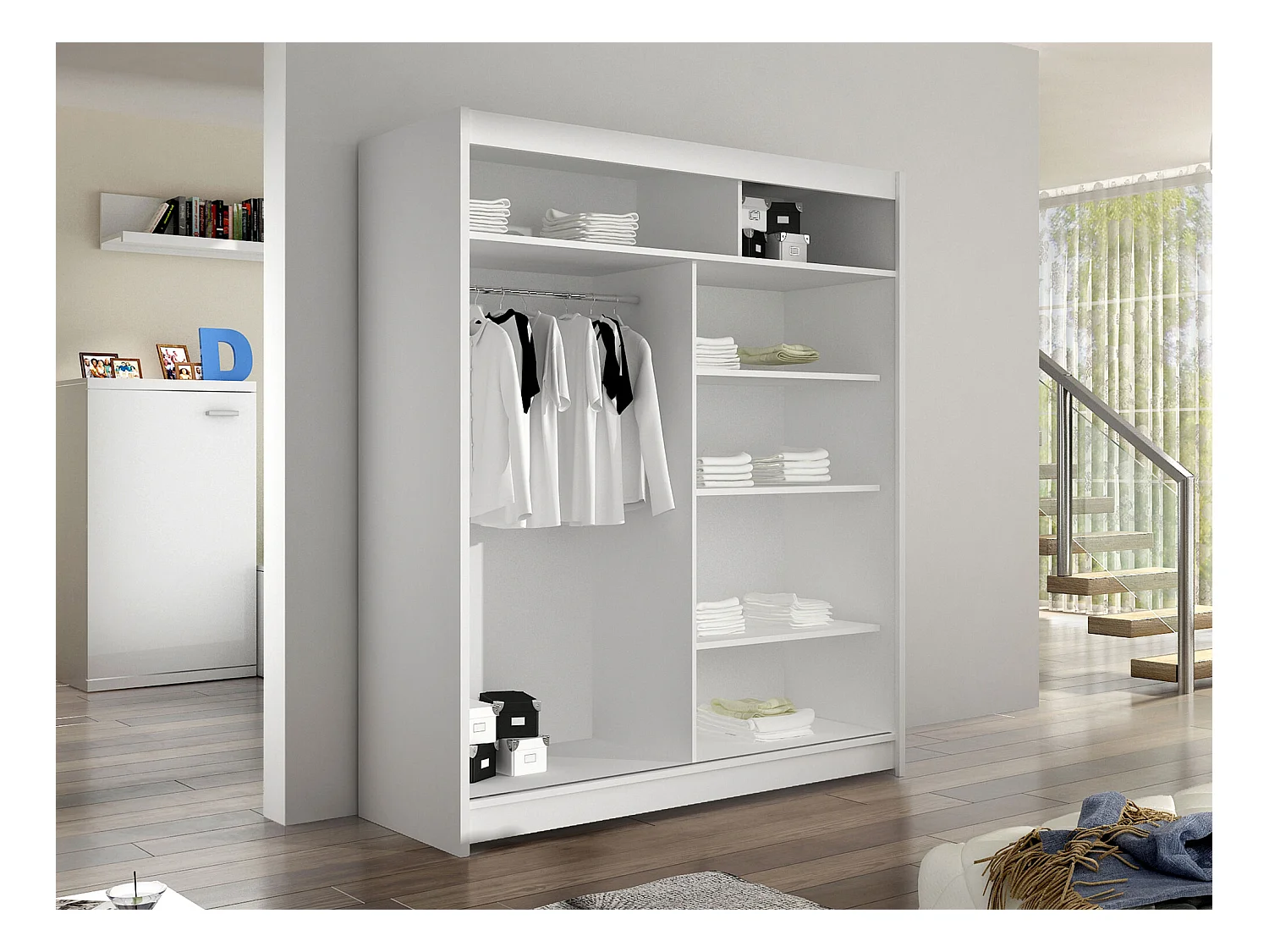 Armoire Closico 116, Cachemire, 200x150x58cm, Portes d'armoire: Coulissantes