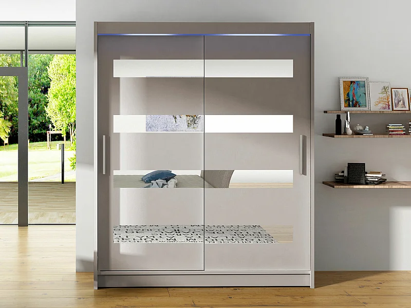 Armoire Closico 136, Cachemire, 200x150x58cm, Portes d'armoire: Coulissantes