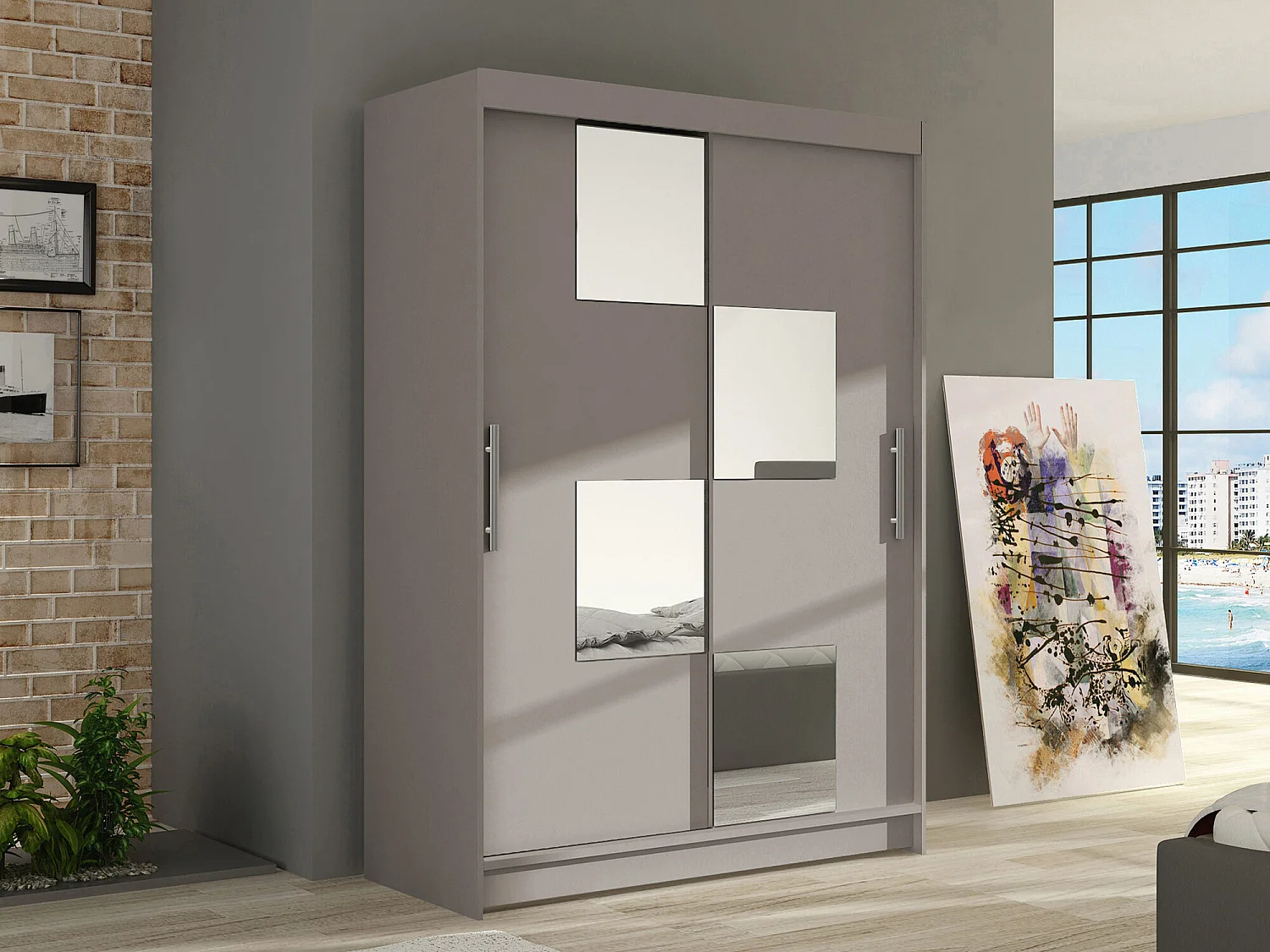 Armoire Closico 105, Cachemire, 200x120x58cm, Portes d'armoire: Coulissantes