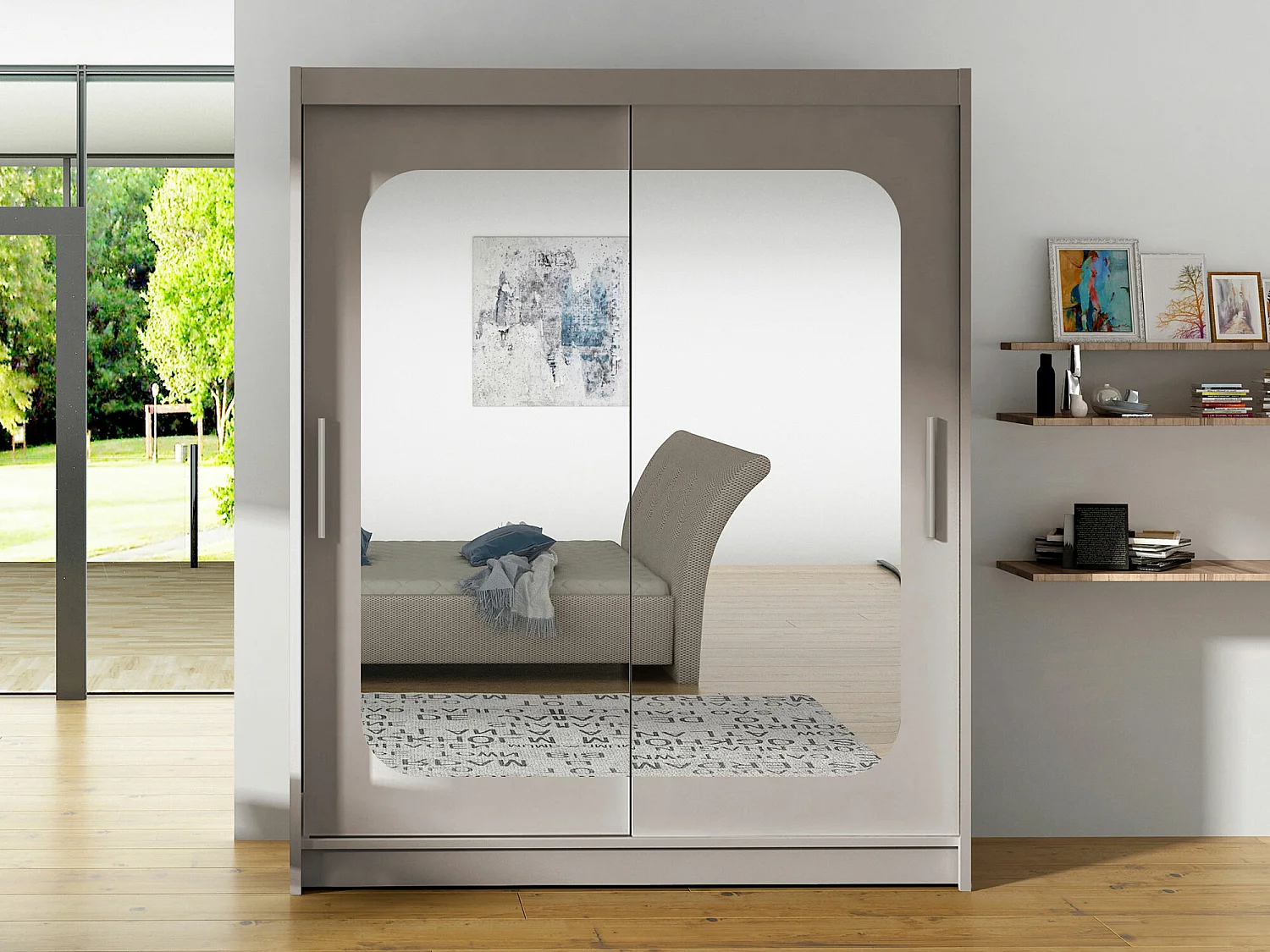 Armario Closico 135, Cachemira, 200x150x58cm, Puertas de armario: Correderas