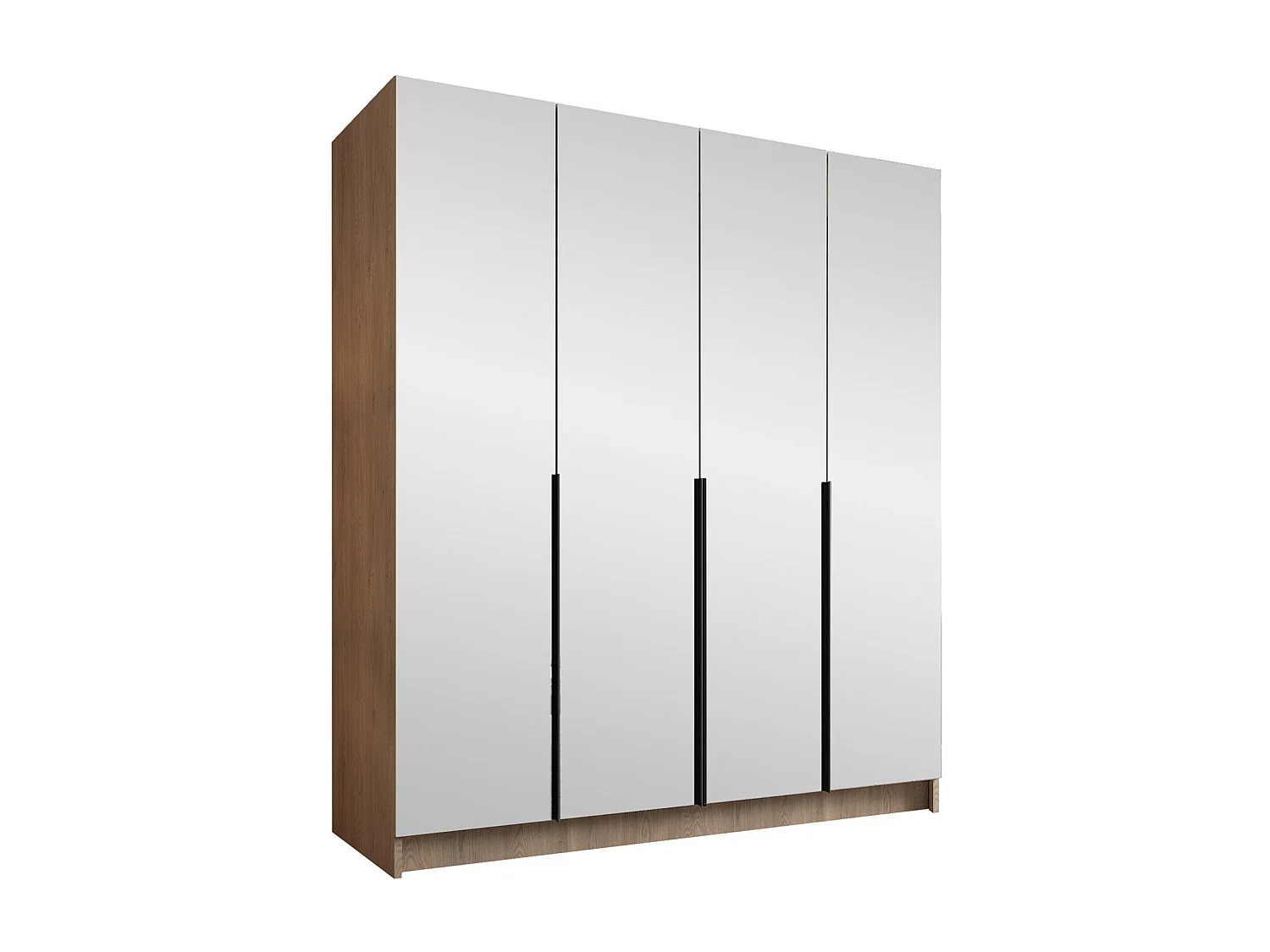 Armario Closico 190, Luminoso madera|Negro, 215x200x58cm