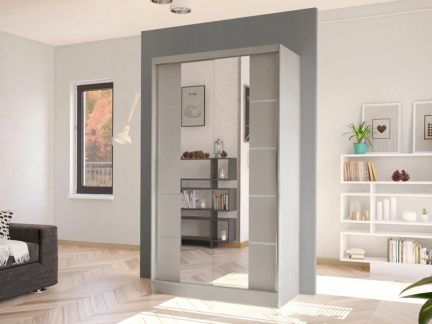 Armario Closico 168, Cachemira, 200x100x58cm, Puertas de armario: Correderas