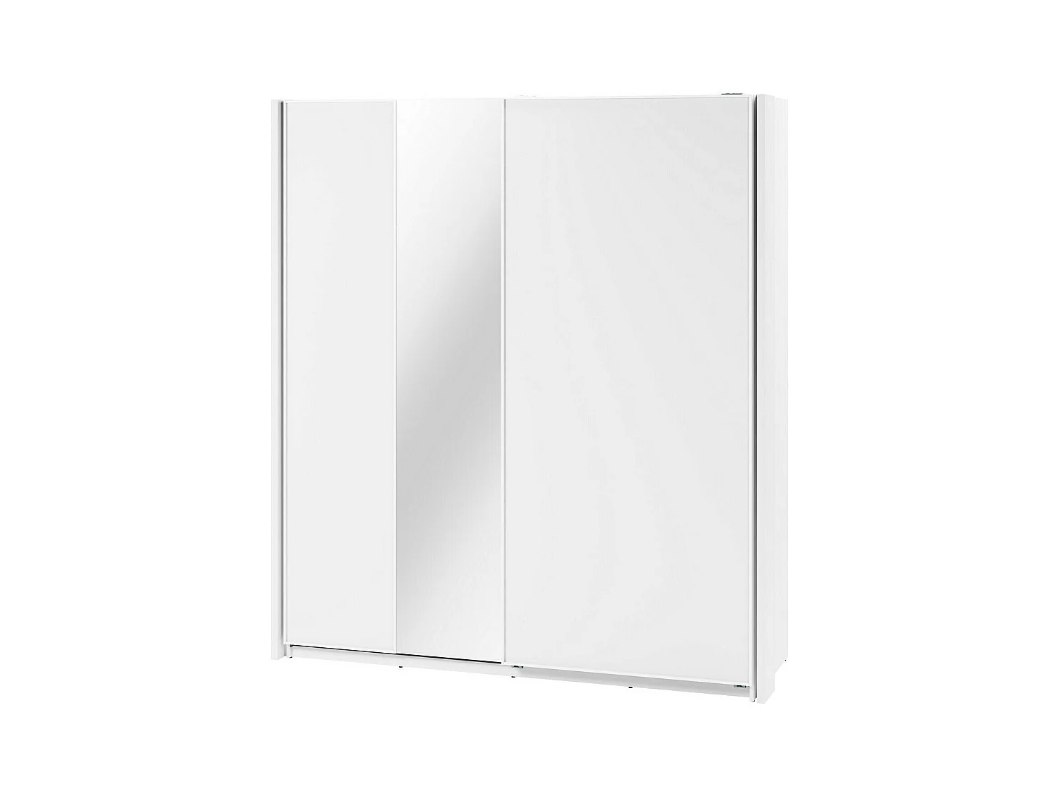 Armoire Fresno 159, Blanc, 235x71cm, Portes d'armoire: Coulissantes