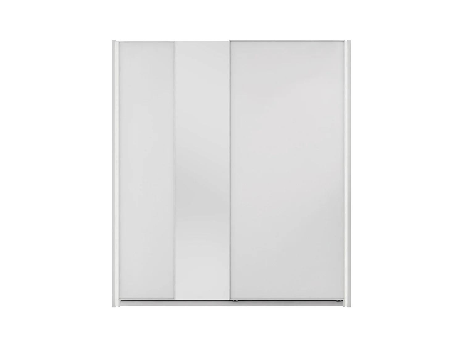 Armoire Fresno 159, Blanc, 235x71cm, Portes d'armoire: Coulissantes