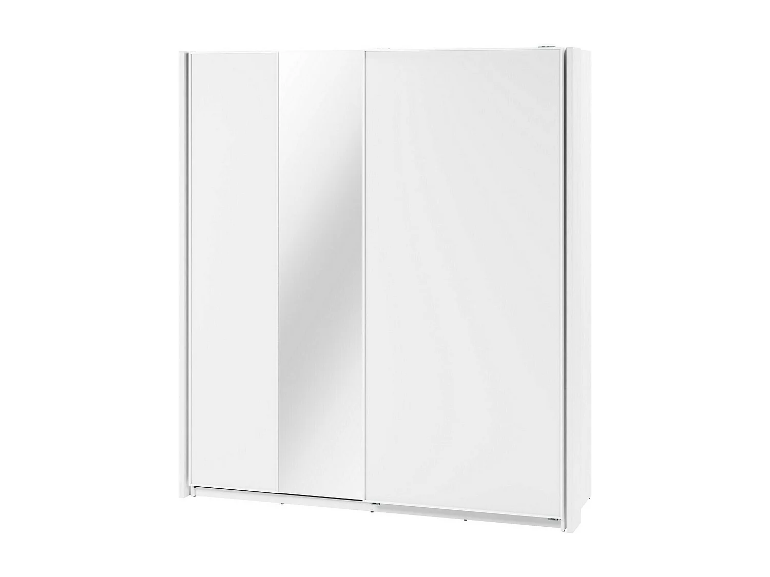 Armoire Fresno 159, Blanc, 235x71cm, Portes d'armoire: Coulissantes