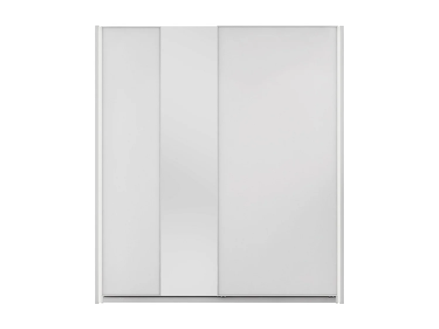Armoire Fresno 159, Blanc, 235x71cm, Portes d'armoire: Coulissantes