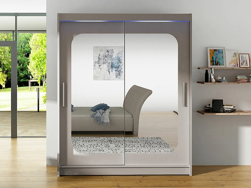 Armoire Closico 135, Cachemire, 200x150x58cm, Portes d'armoire: Coulissantes