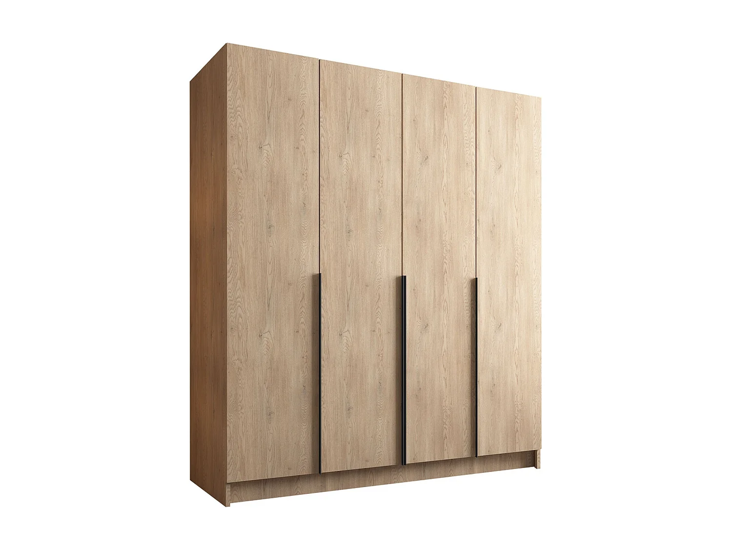 Armario Closico 192, Negro|Luminoso madera, 215x200x58cm