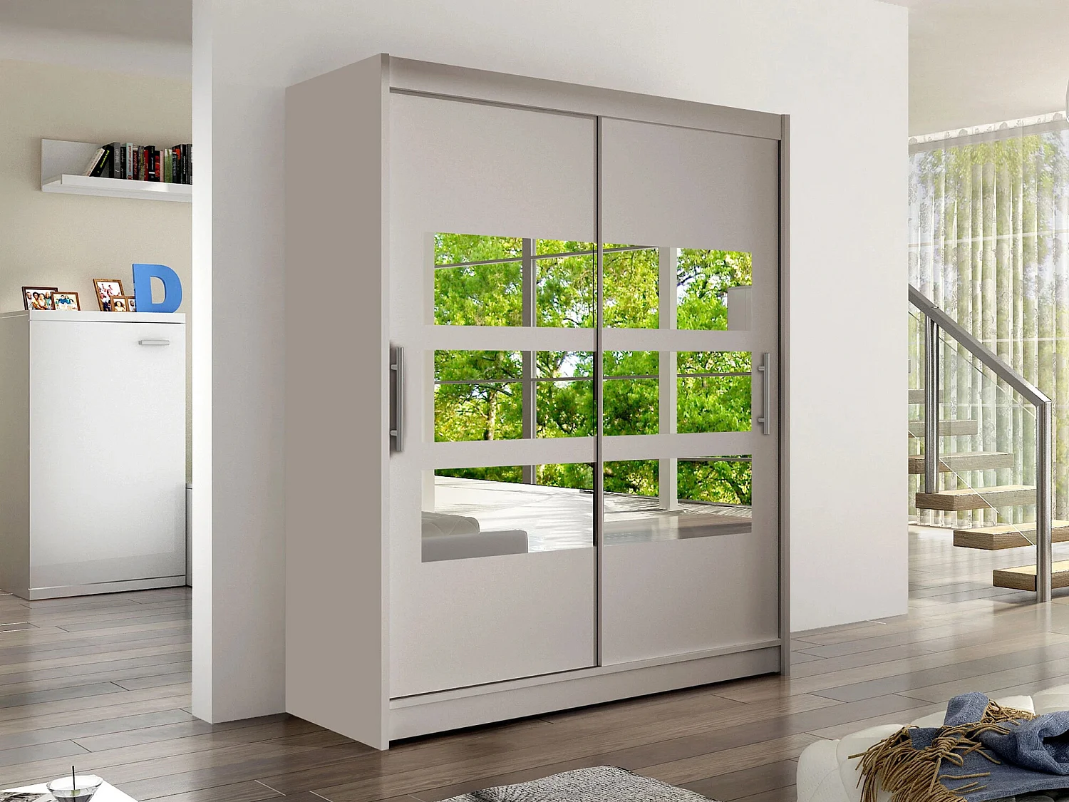 Armoire Closico 157, Cachemire, 200x150x58cm, Portes d'armoire: Coulissantes