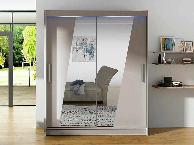 Armario Closico 155, Cachemira, 200x150x58cm, Puertas de armario: Correderas