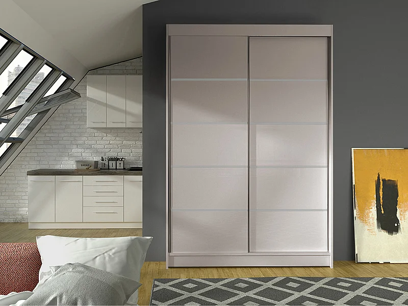 Armoire Closico 150, Cachemire, 200x120x58cm, Portes d'armoire: Coulissantes