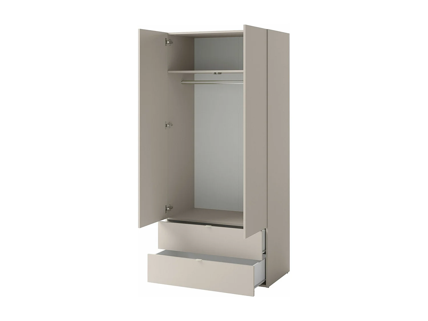 Armoire Delruvi 101, Cachemire, 201x90x55cm, Portes d'armoire: Avec des charnières