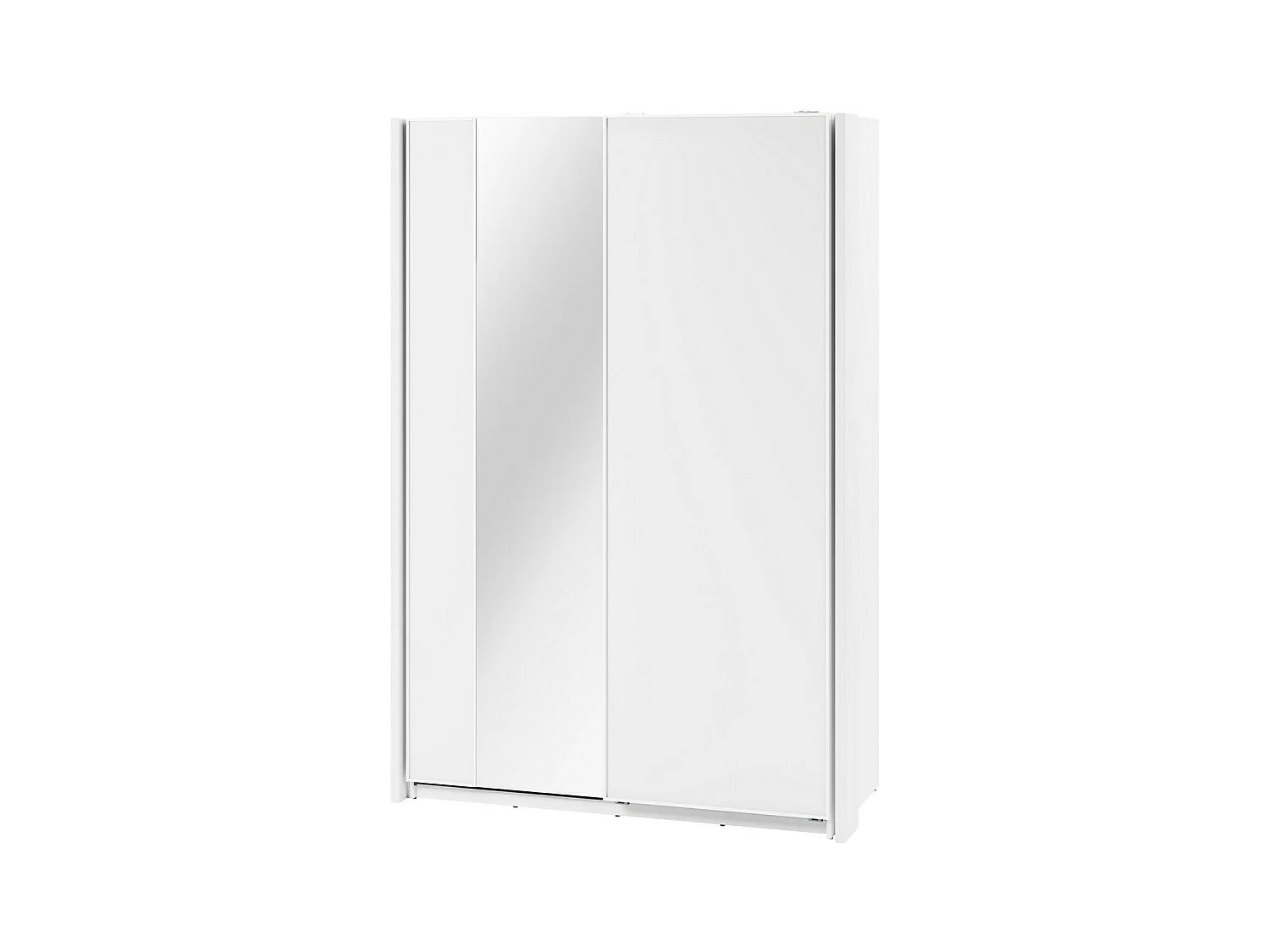 Armoire Fresno 158, Blanc, 235x160x71cm, Portes d'armoire: Coulissantes