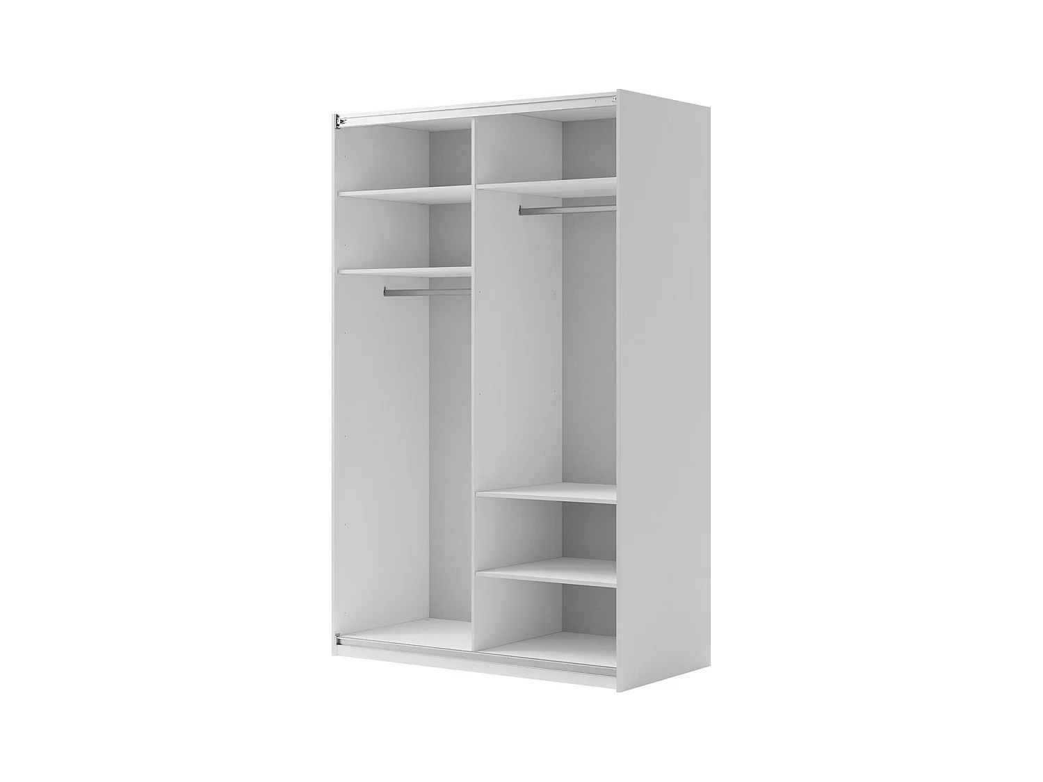 Armoire Fresno 158, Blanc, 235x160x71cm, Portes d'armoire: Coulissantes