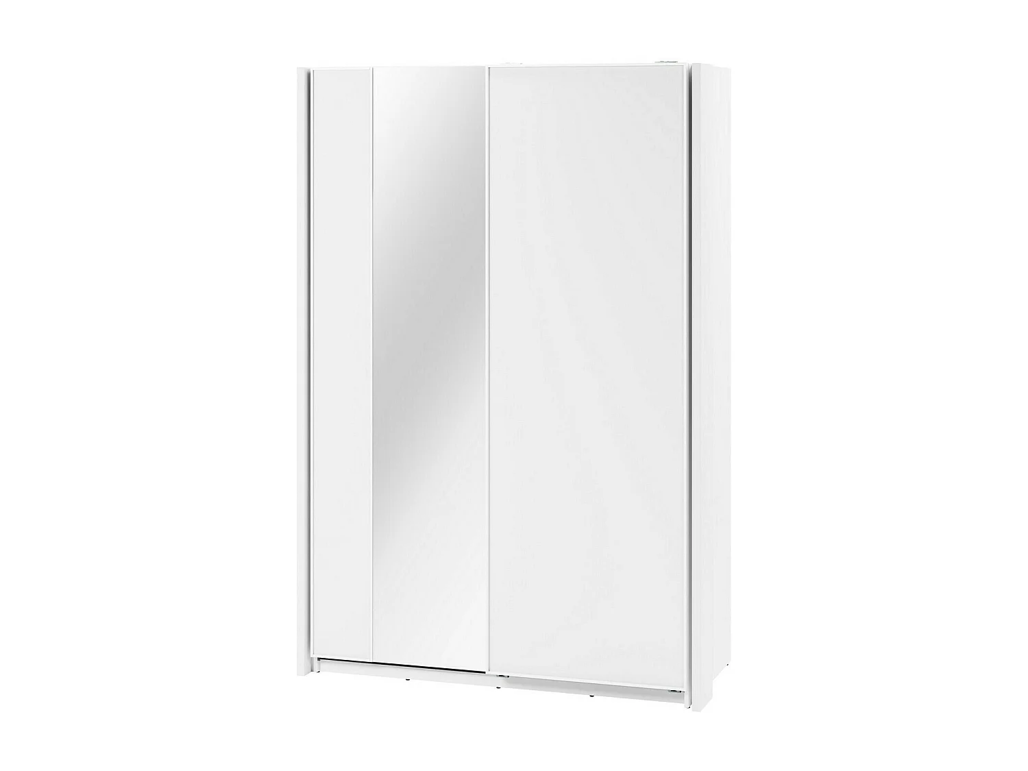 Armoire Fresno 158, Blanc, 235x160x71cm, Portes d'armoire: Coulissantes