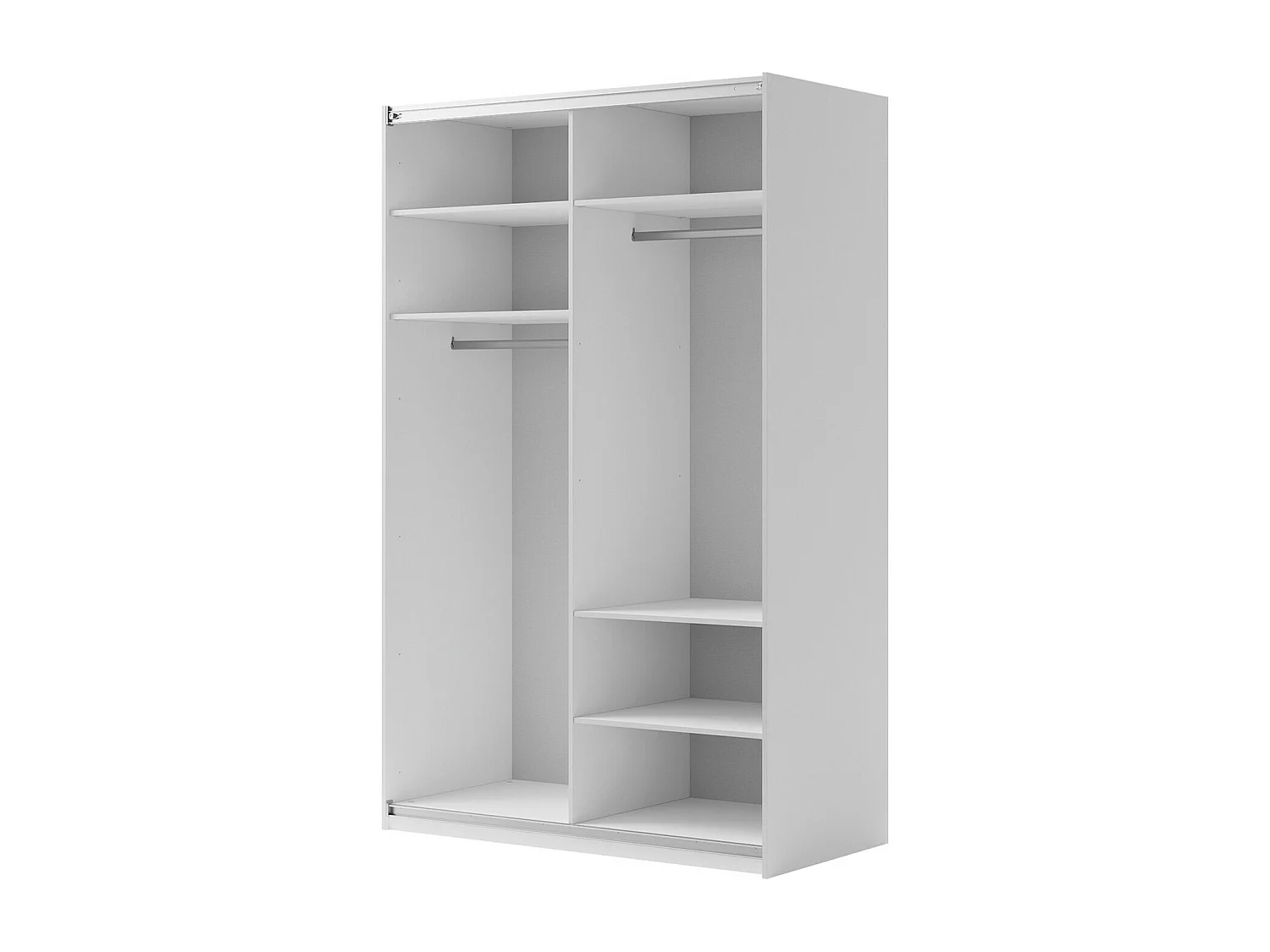 Armoire Fresno 158, Blanc, 235x160x71cm, Portes d'armoire: Coulissantes