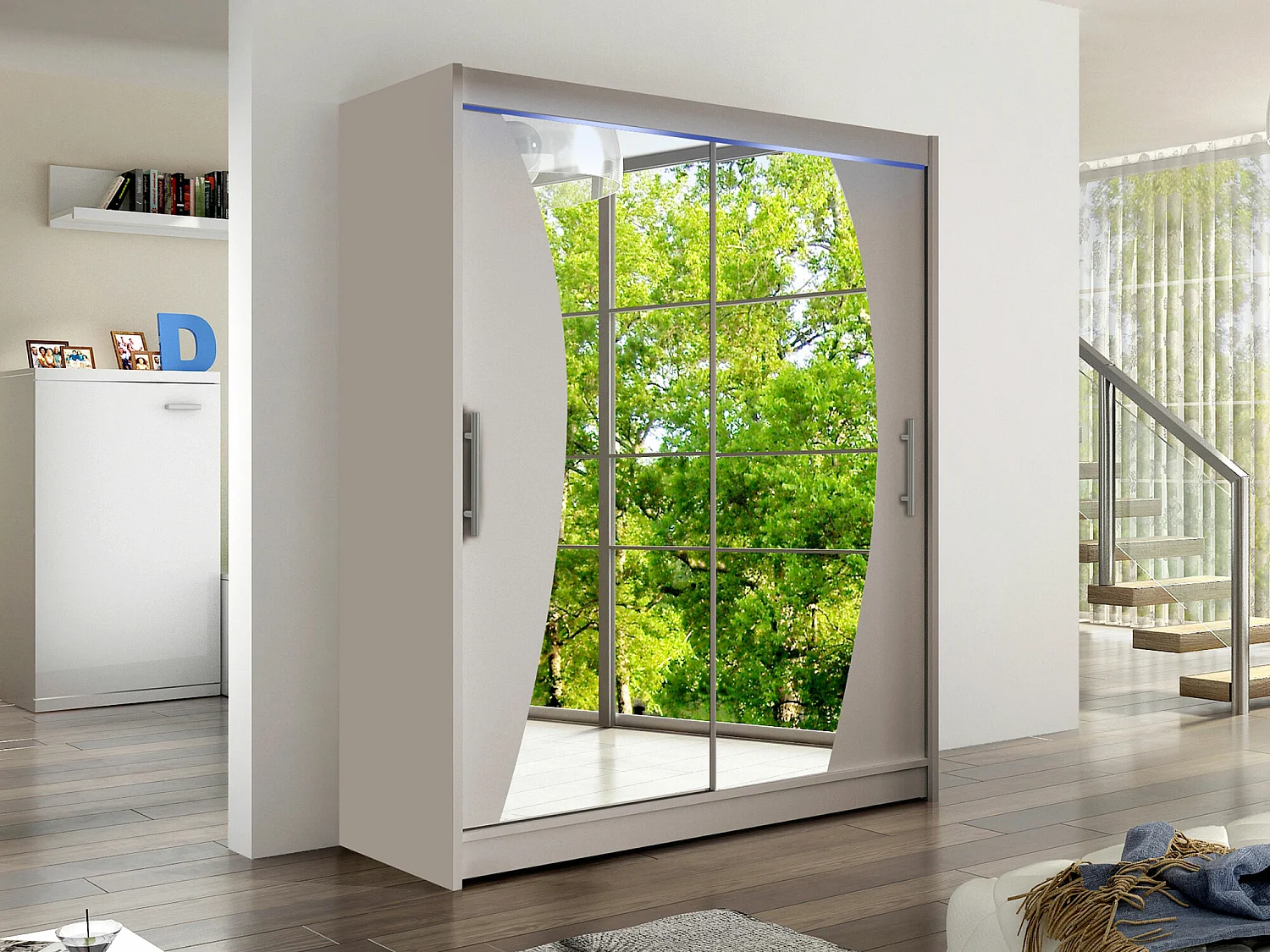 Armoire Closico 110, Cachemire, 200x150x58cm, Portes d'armoire: Coulissantes