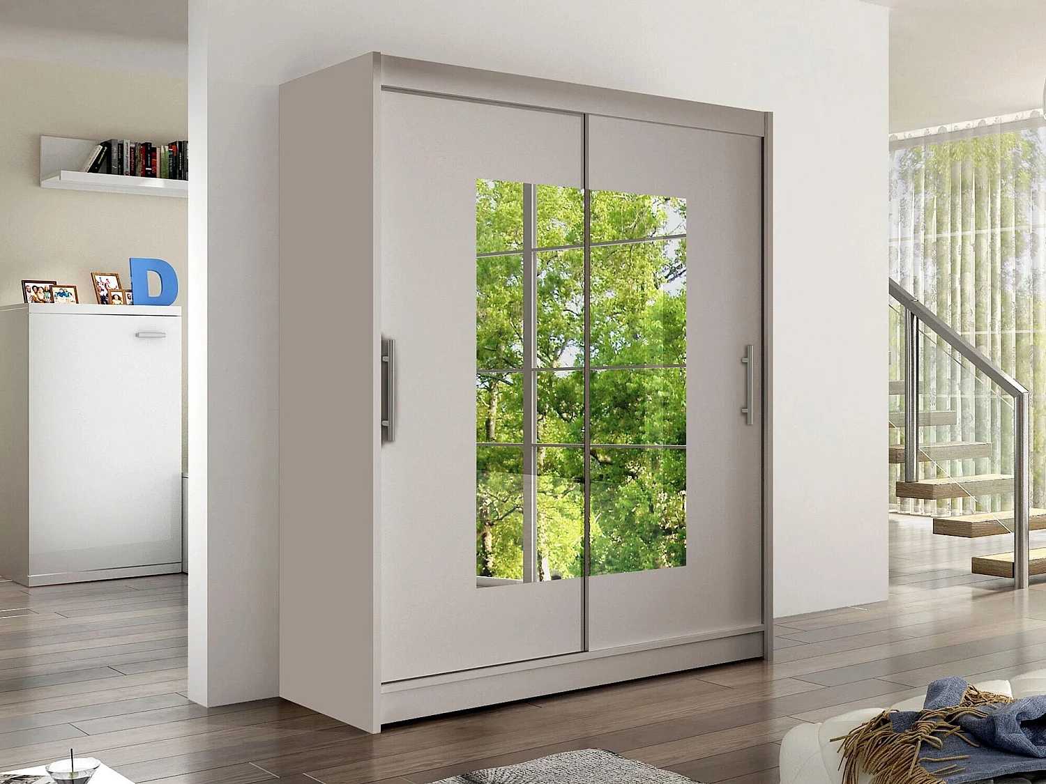 Armoire Closico 104, Cachemire, 200x150x58cm, Portes d'armoire: Coulissantes