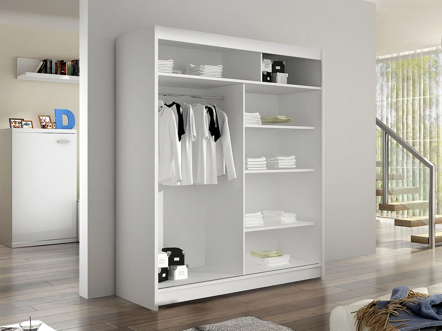 Armoire Closico 104, Cachemire, 200x150x58cm, Portes d'armoire: Coulissantes