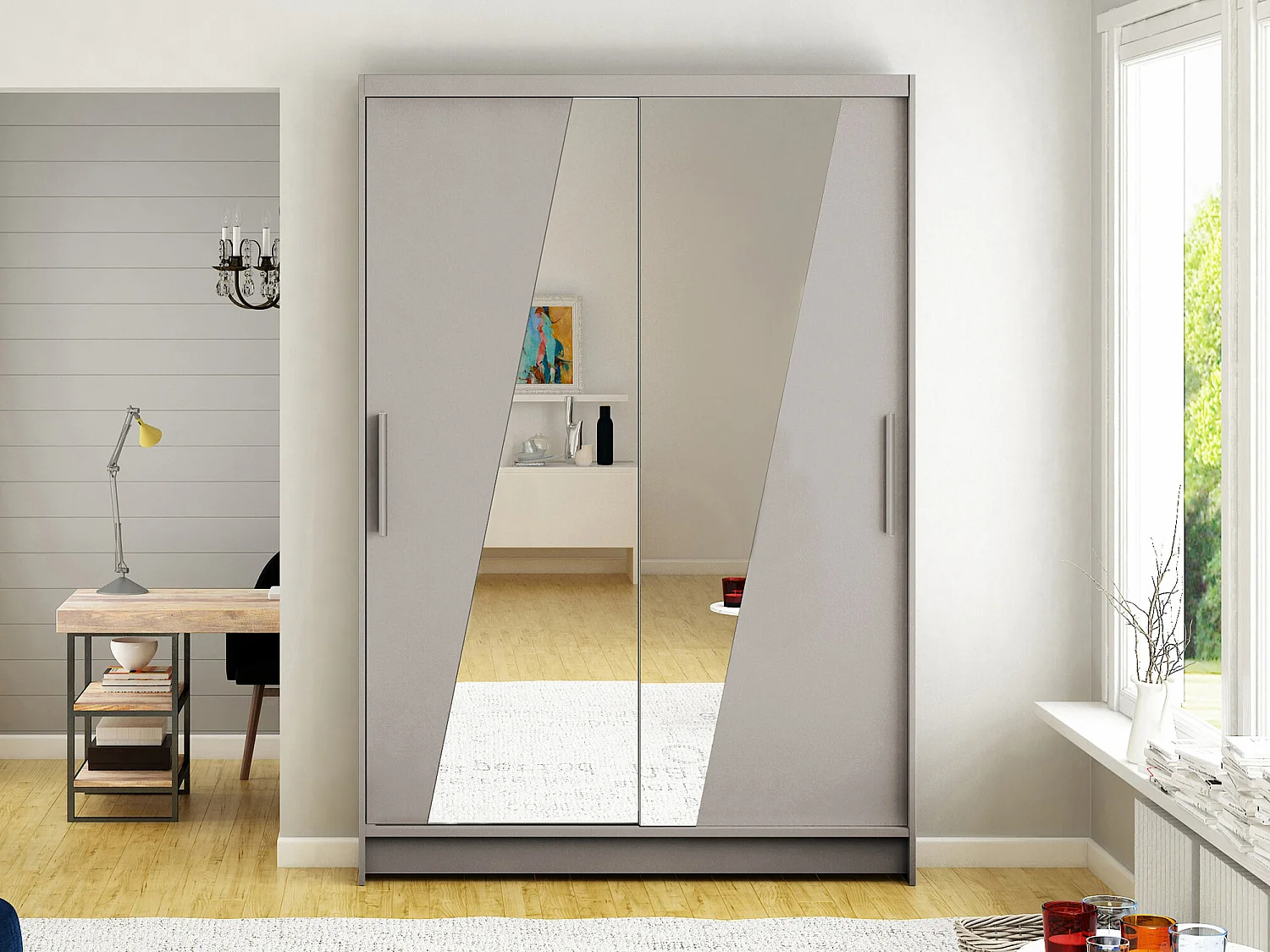 Armario Closico 152, Cachemira, 200x120x58cm, Puertas de armario: Correderas