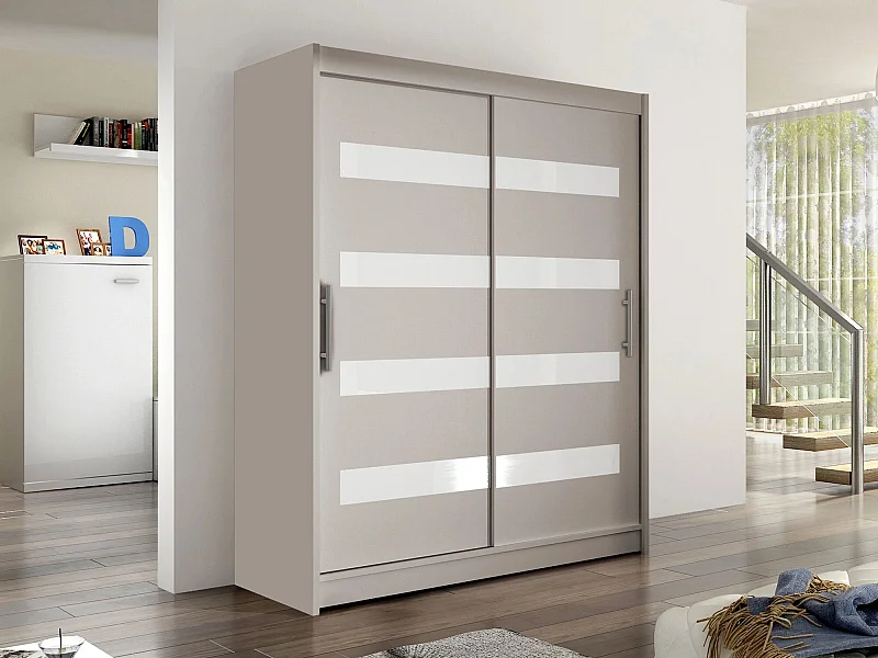 Armario Closico 113, Cachemira, 200x150x58cm, Puertas de armario: Correderas