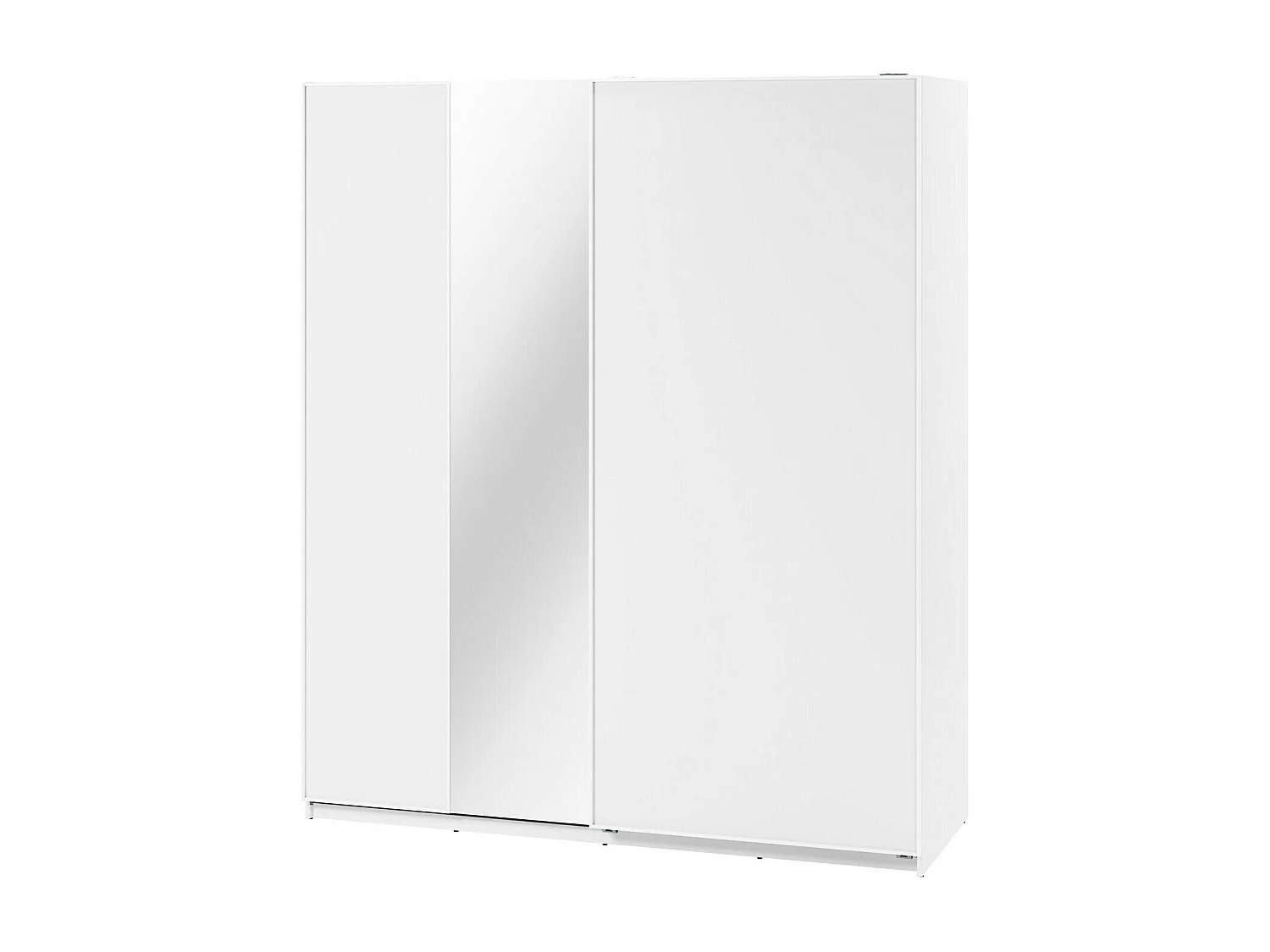 Armoire Fresno 159, Blanc, 235x71cm, Portes d'armoire: Coulissantes