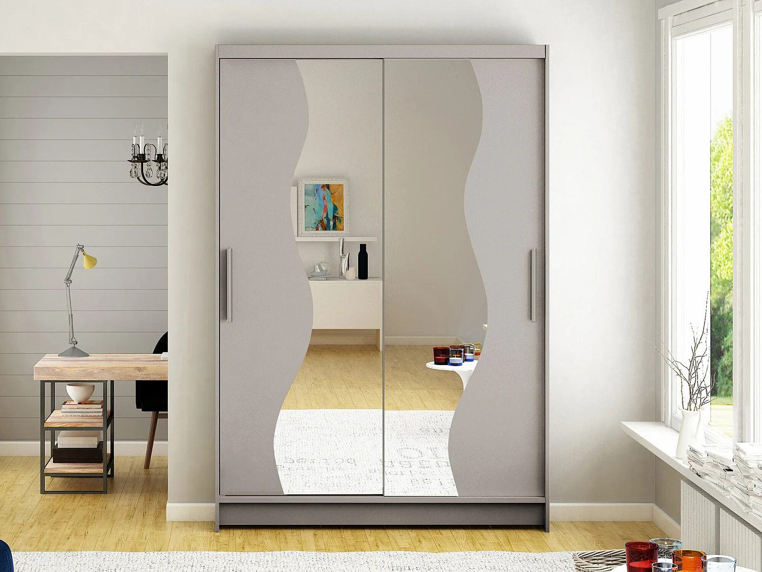 Armario Closico 139, Cachemira, 200x120x58cm, Puertas de armario: Correderas