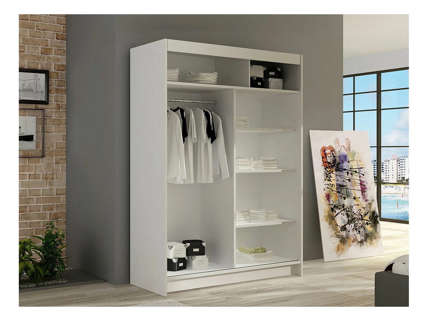 Armoire Closico 152, Cachemire, 200x120x58cm, Portes d'armoire: Coulissantes