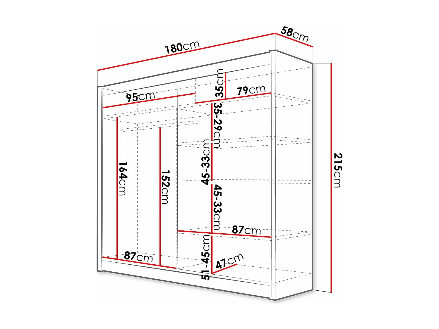 Armoire Closico 153, Cachemire, 215x180x58cm, Portes d'armoire: Coulissantes