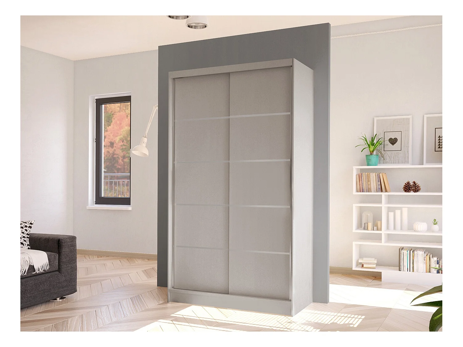 Armoire Closico 167, Cachemire, 200x100x58cm, Portes d'armoire: Coulissantes