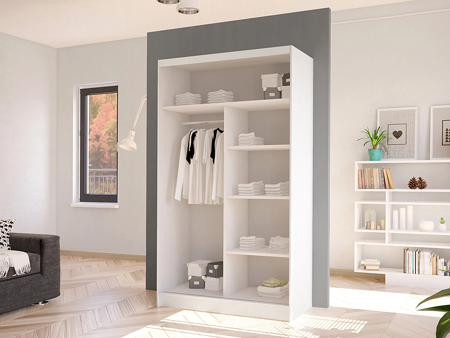 Armoire Closico 167, Cachemire, 200x100x58cm, Portes d'armoire: Coulissantes