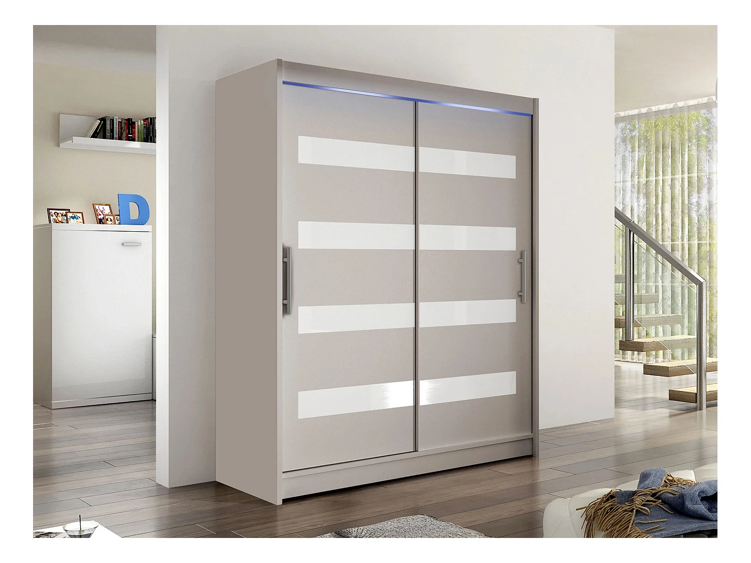 Armoire Closico 113, Cachemire, 200x150x58cm, Portes d'armoire: Coulissantes