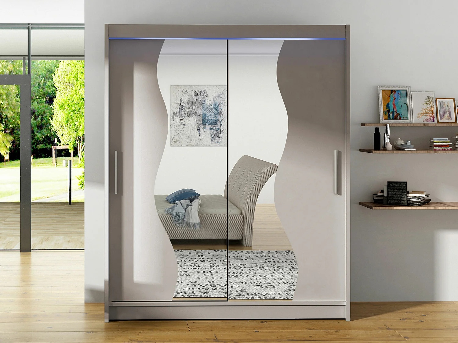 Armoire Closico 134, Cachemire, 200x150x58cm, Portes d'armoire: Coulissantes