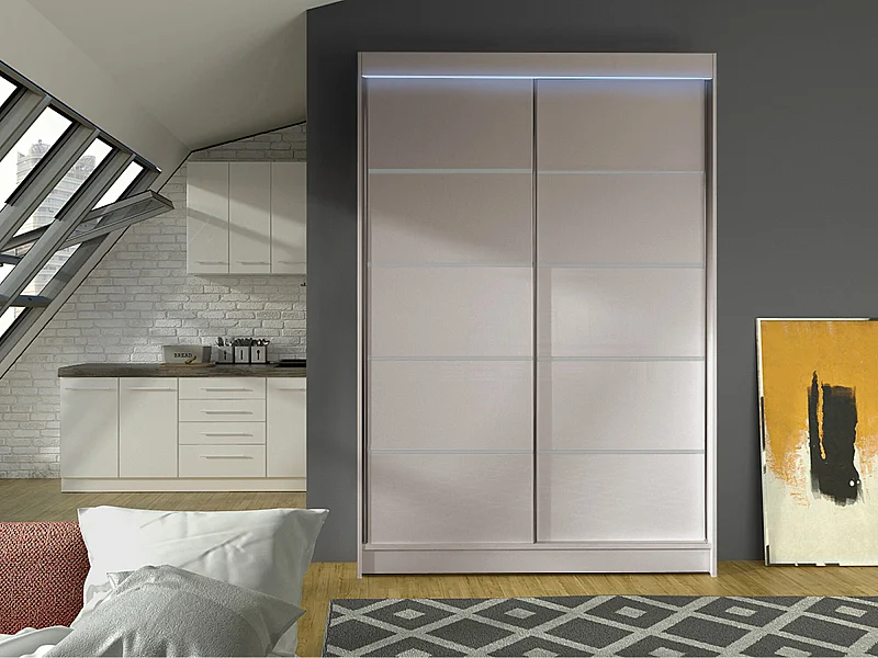 Armario Closico 150, Cachemira, 200x120x58cm, Puertas de armario: Correderas