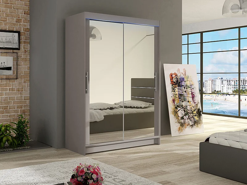 Armario Closico 129, Cachemira, 200x120x58cm, Puertas de armario: Correderas