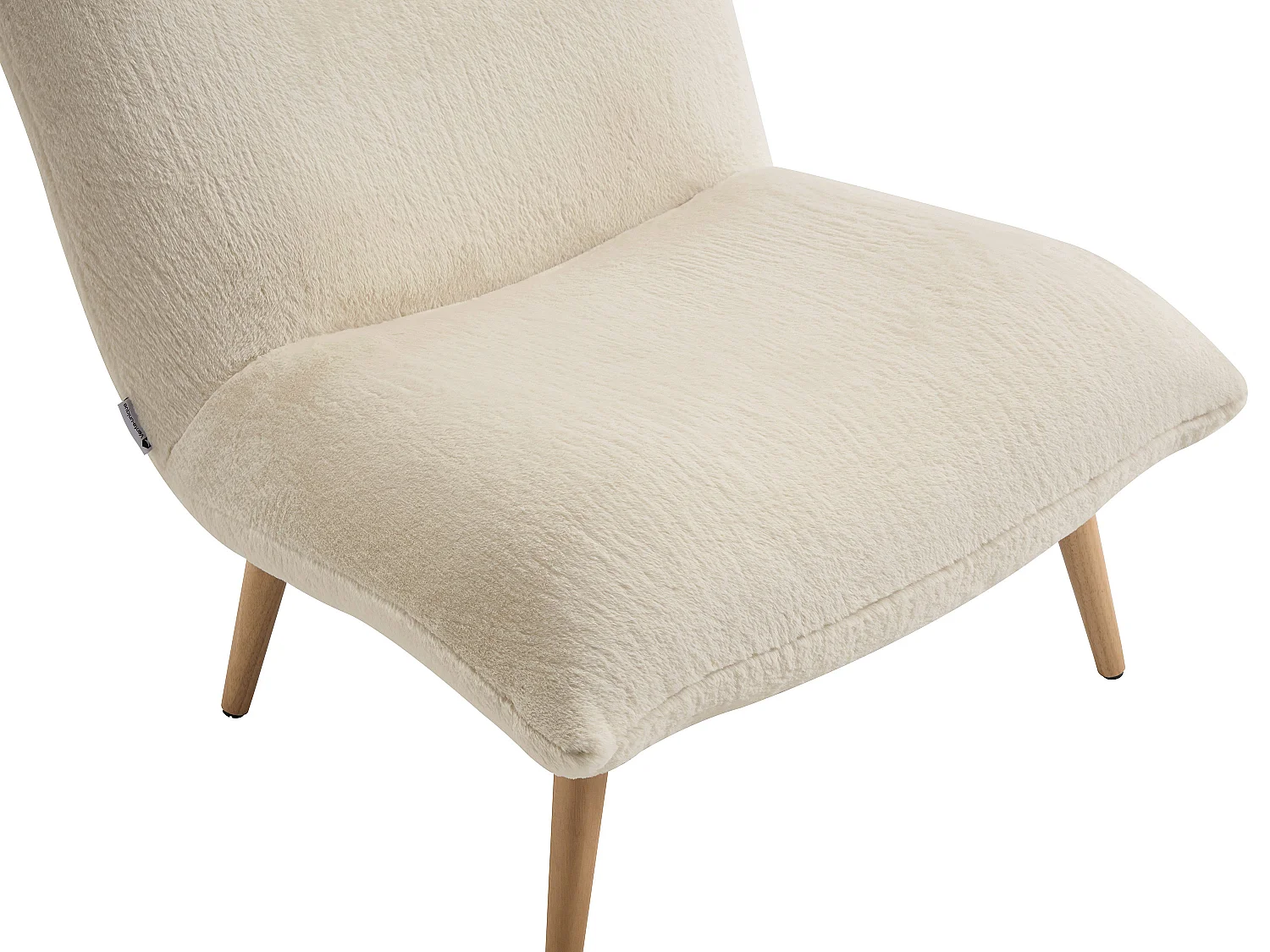 Fauteuil en fausse fourrure beige PEPITA
