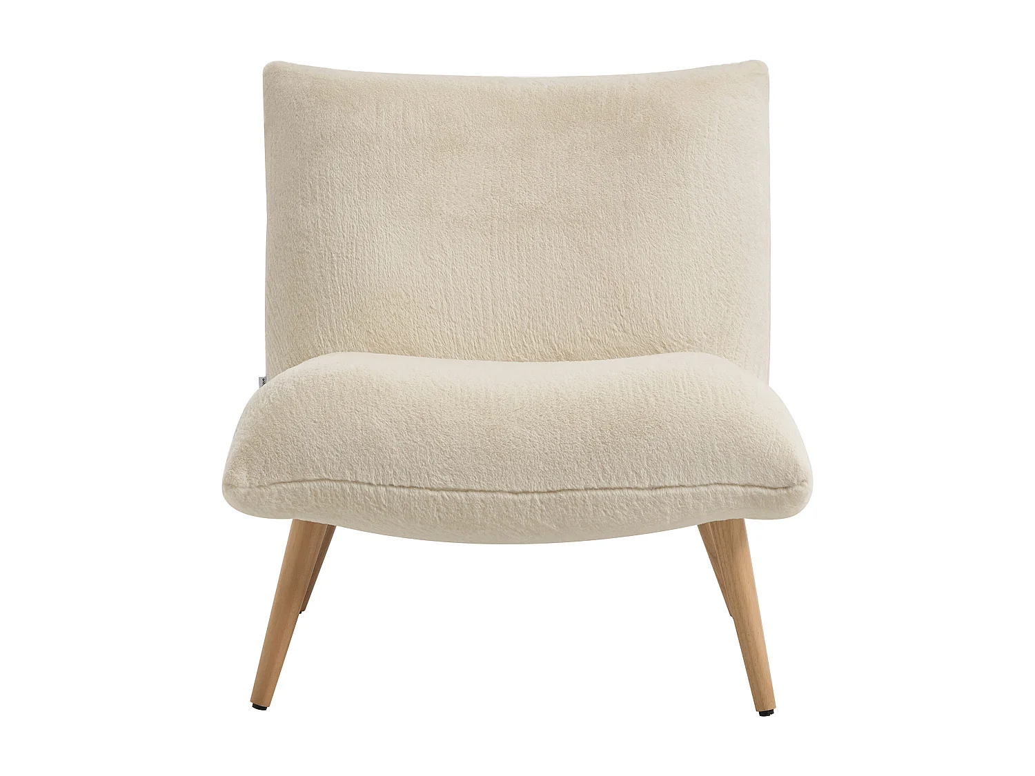 Fauteuil en fausse fourrure beige PEPITA