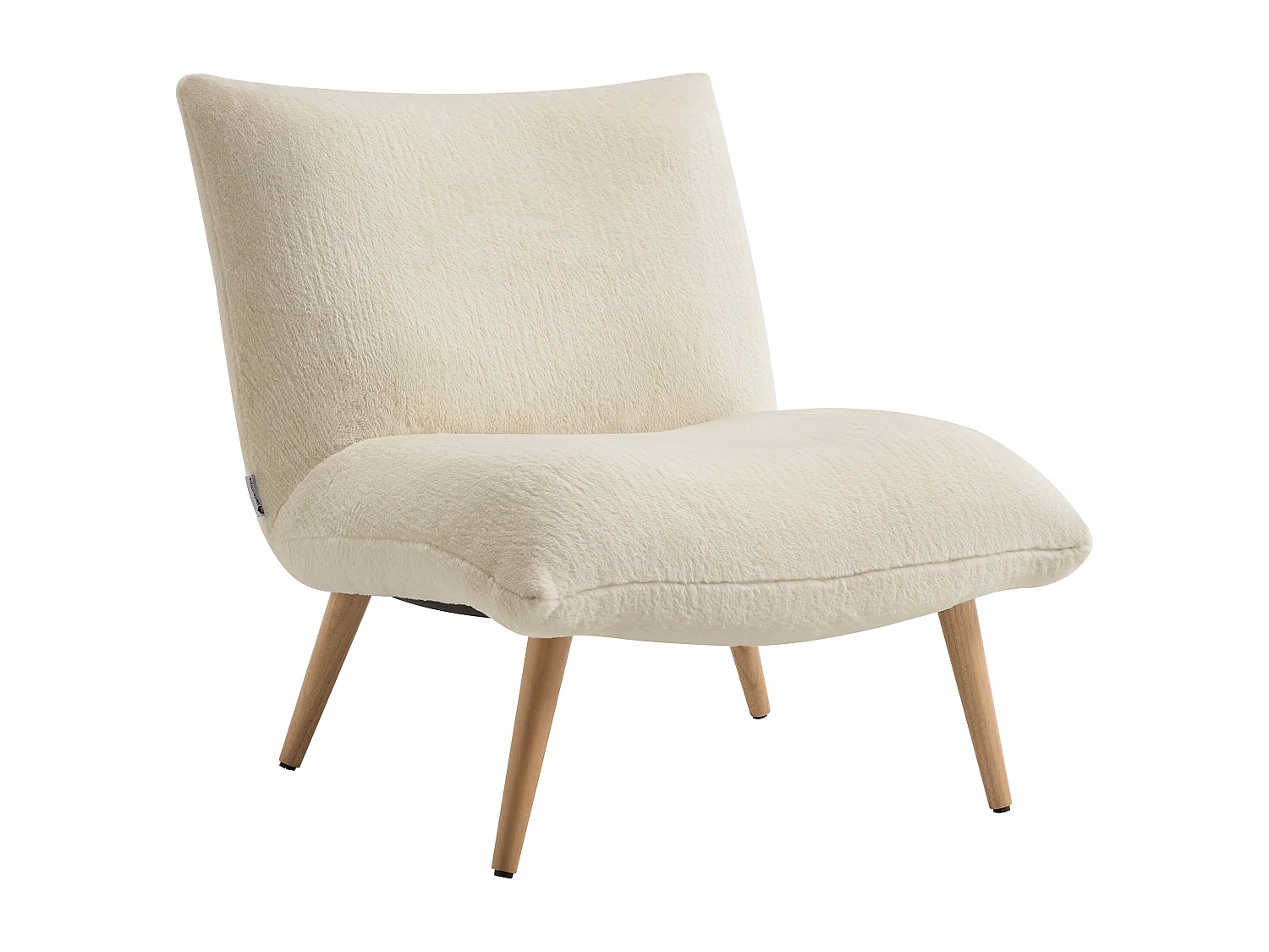 Fauteuil en fausse fourrure beige PEPITA