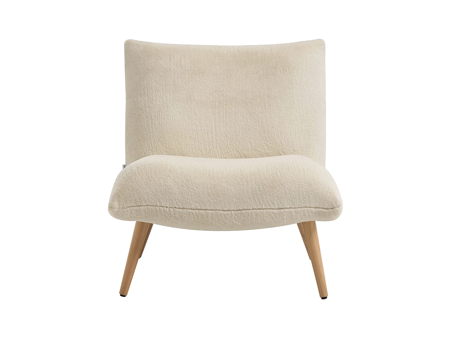 Fauteuil en fausse fourrure beige PEPITA