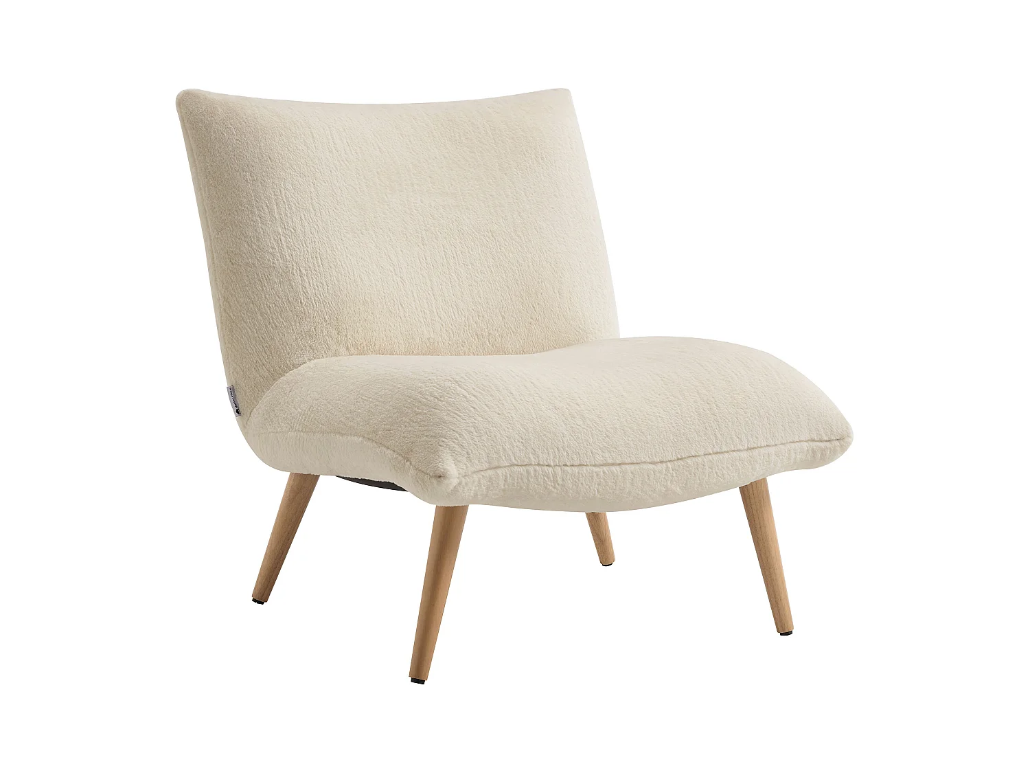 Fauteuil en fausse fourrure beige PEPITA
