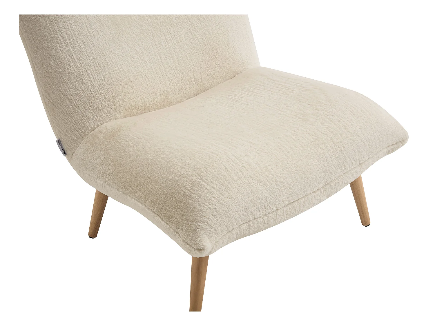 Fauteuil en fausse fourrure beige PEPITA