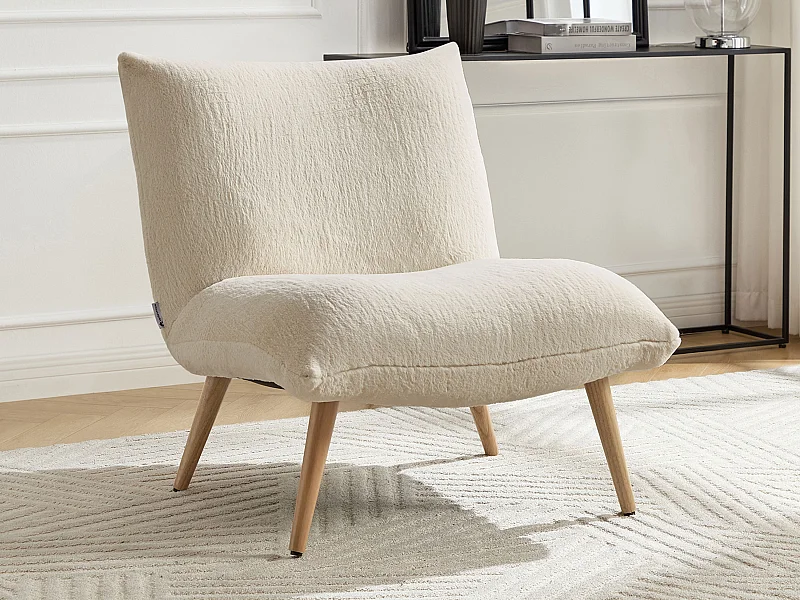 Sessel aus Kunstfell - Beige - PEPITA