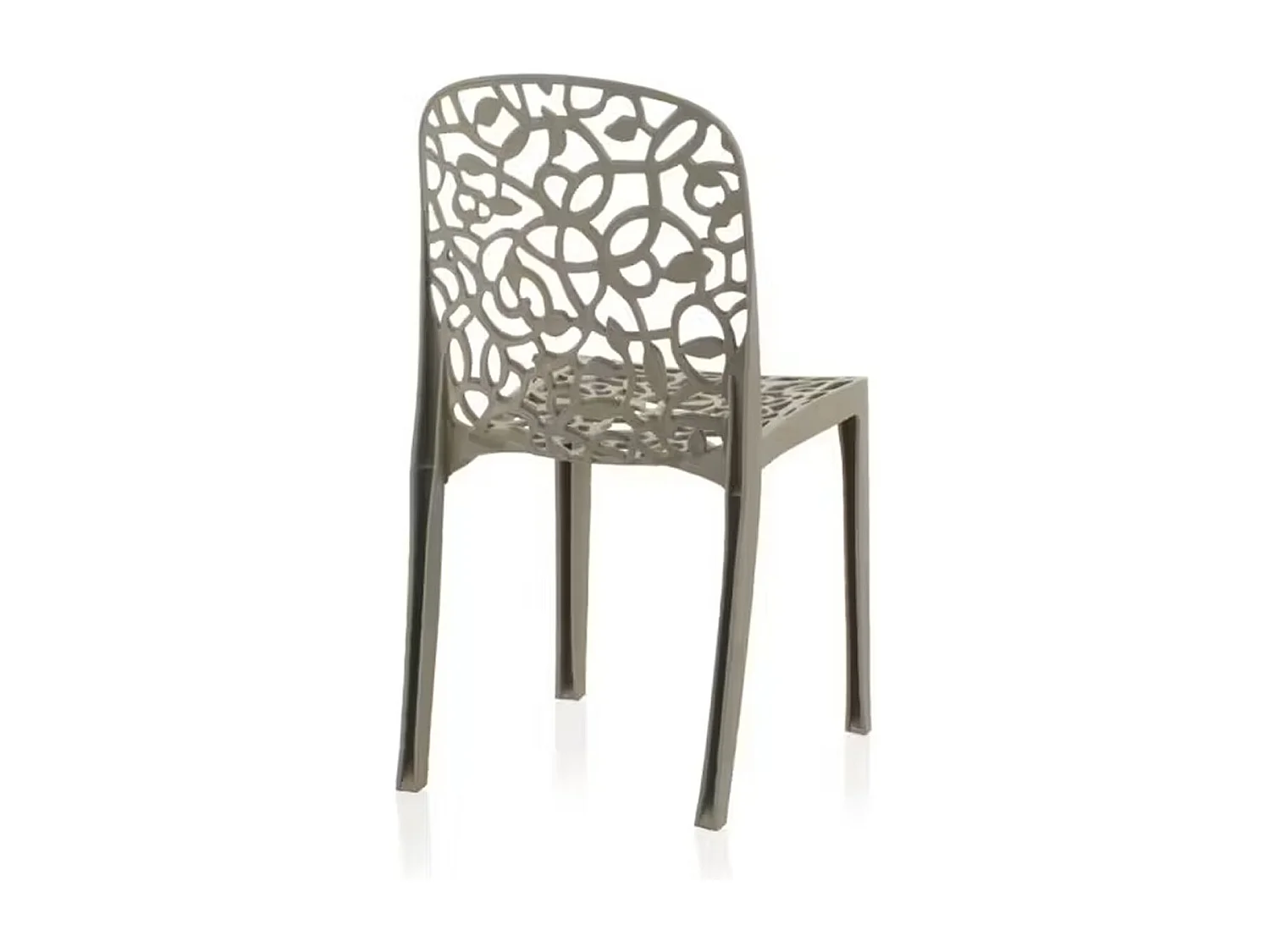 Lot de 6 chaises de jardin empilables en résine coloris taupe - Longueur 47 x Profondeur 50 x Hauteur 87 cm